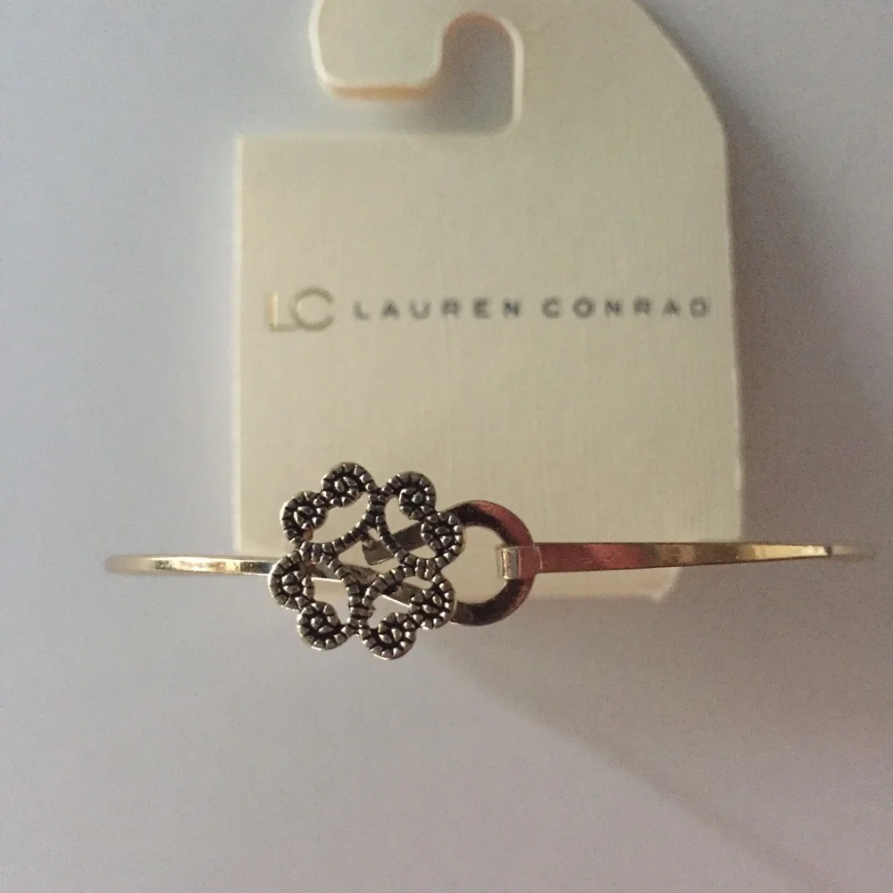 Lauren Conrad Goldtone Filigree Minimalist Bangle Bracelet